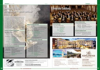 Opern, Konzerte, Schauspiel und Aufführungen – das Opernreisen Festspiel-Magazin 2016