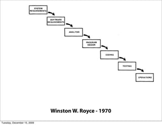 Winston W. Royce - 1970
Tuesday, December 15, 2009
 