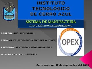 SISTEMA DE MANUFACTURA
M. EN C. RAÚL LEONEL GUZMÁN SAMPAYO
 