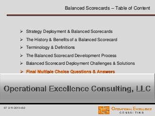Balanced Scorecard Deployment Process Training Module | PDF
