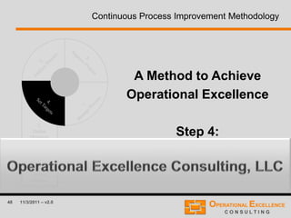 48 11/3/2011 – v2.0
3.
Define
Measures
2.
Map
Process
1.
Define
Process
Continuous Process Improvement Methodology
A Method to Achieve
Operational Excellence
Step 4:
SET TARGETS
 