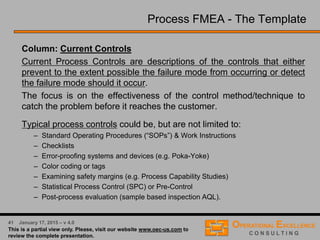 21 April 9, 2016 – v 5.0
Process Variables Mapping → Next Steps
 Identify “Easy Opportunities” and “Quick Fixes”
 Review current process controls
 Assess effectiveness of current process controls
 Generate action plan with clear responsibilities and time lines
 Identify opportunities to improve or develop process controls
 Identify critical process inputs or Xs for the Process FMEA
 …
 