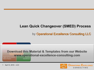 1 April 9, 2016 – v2.0
Lean Quick Changeover (SMED) Process
by Operational Excellence Consulting LLC
 