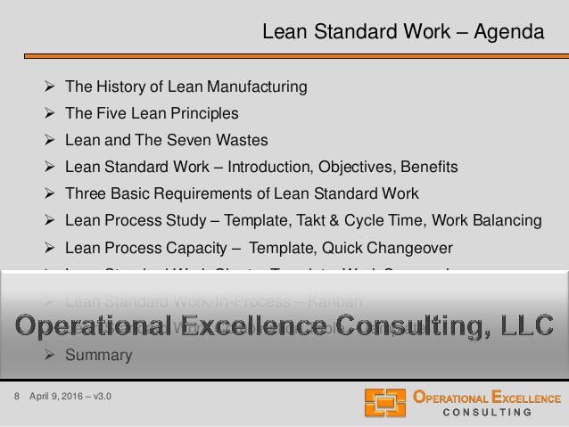 standardized work template