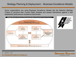 18 4/9/2016 - v6.0
Current State Analysis (CSA) – Making Choices
As part of this process step, the organization has to take a HARD look at itself.
 Where are we going ?
 Where can we go ?
 Where are we now ?
 What are our choices ?
Markets
Competitors
Technology
Trends
Customers
Strength &
Weaknesses
Distribution
Channels
External
Factors
 