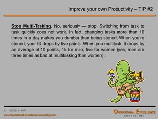 31 4/9/2016 - v6.0
Current State Analysis (CSA) – Summary
Inputs:
• Current Strategic Goals and
Objectives (if available)
• Actual vs. Planned Performance
for Key Performance Indicators
• Enterprise Process Architecture
• Organizational Design
• Customer Needs and Satisfaction
• Current Products / Services
Performance
• Markets and Distribution Channels
• Competitor Analysis
• STEEP Factors
• …
Activities:
• SWOT Analysis
• …
Outputs:
• SWOT Analysis
• TOP 10-12 Critical
Issues & Challenges
• …
Strategic Planning –
Current State Analysis
 