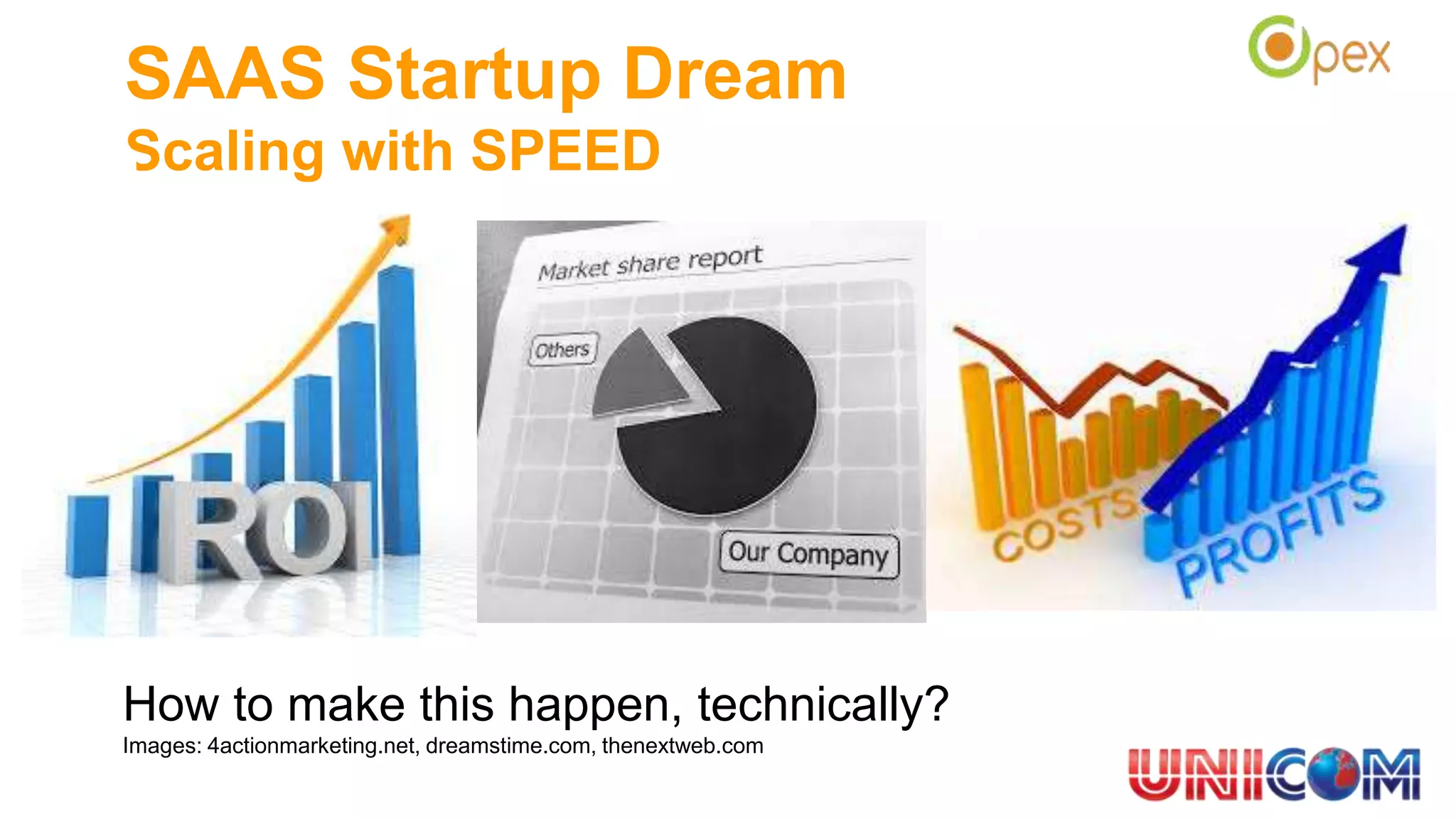SAAS Startup Dream
Scaling with SPEED
How to make this happen, technically?
Images: 4actionmarketing.net, dreamstime.com, thenextweb.com
 