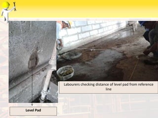 6/9/2014
Level Pad
Labourers checking distance of level pad from reference
line
 