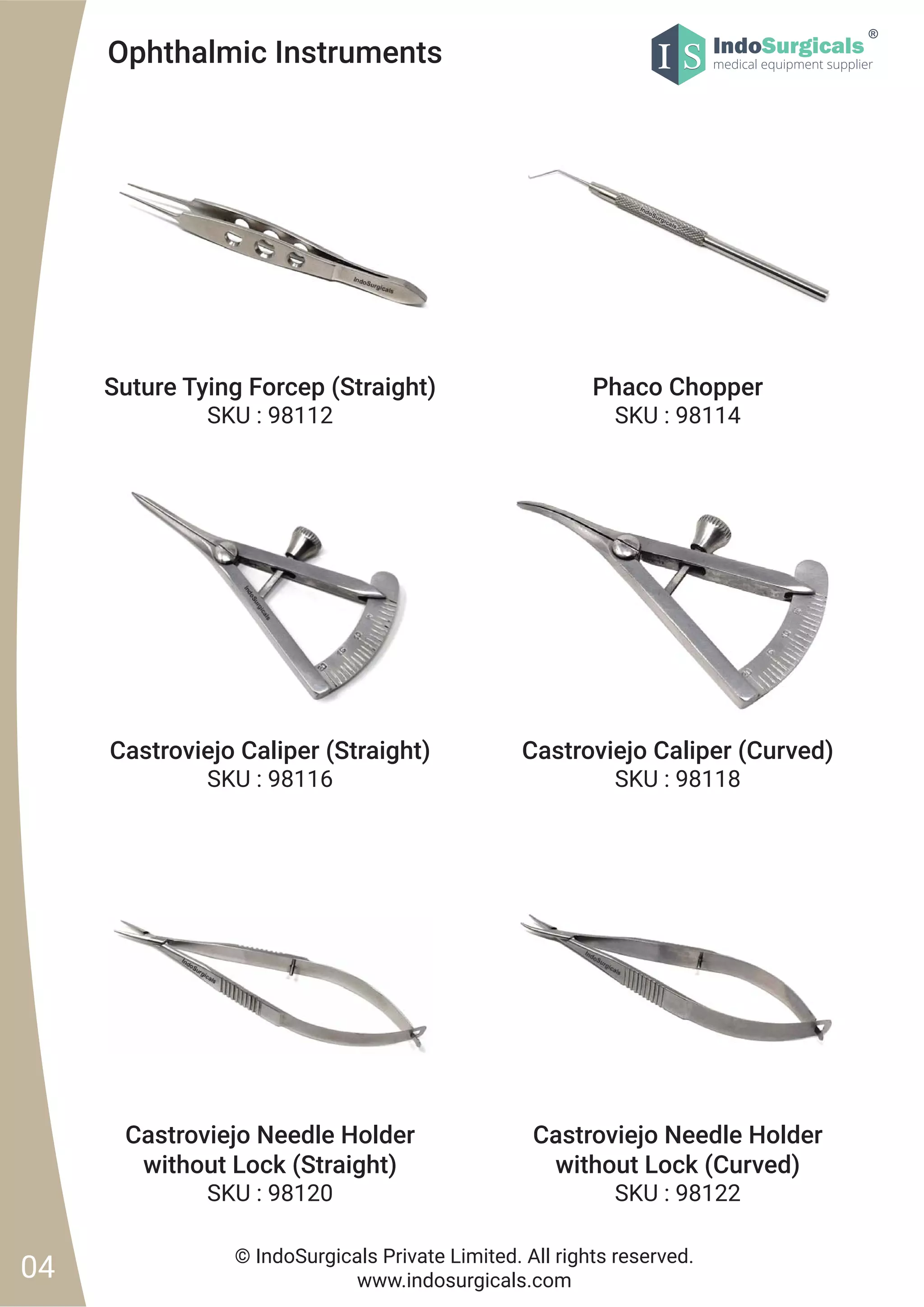Ophthalmic Instruments Catalog IndoSurgicals Private Limited PDF