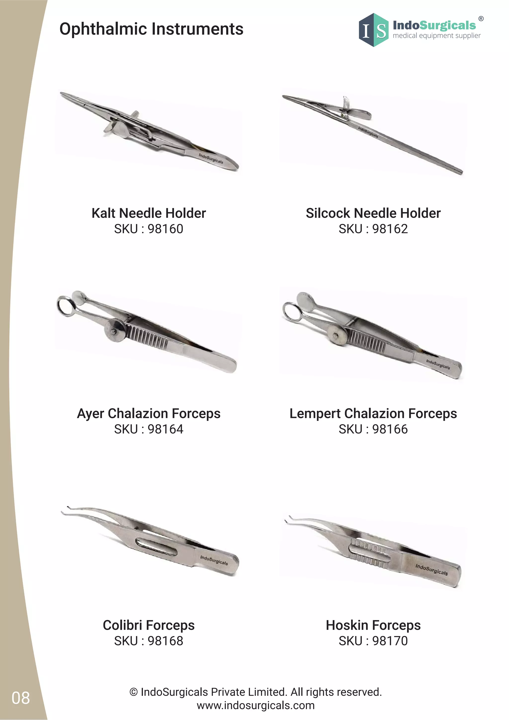 Eye Instruments Only Ophthalmic Instruments Catalog - IndoSurgicals Private Limited | PDF