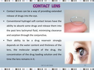 Ophthalmic drug delivery system | PPTX