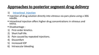 Pars Inj Ophthalmic drug delivery system :Challenges and Approaches. | PPTX