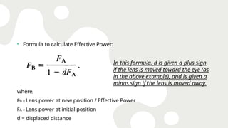 Ophthalmic lens power and form presentation | PPTX