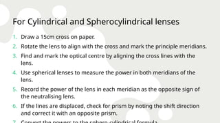 Lens Cross Line Ophthalmic lens power and form presentation | PPTX