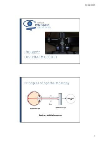 26/04/2010




INDIRECT
OPHTHALMOSCOPY




Principles of ophthalmoscopy




                                       9
 