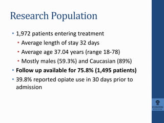 Characteristics and Outcomes of Adult Opiate Users in Abstinence ...
