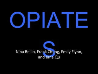 OPIATES Nina Bellio, Frank Chung, Emily Flynn, and Jane Qu 