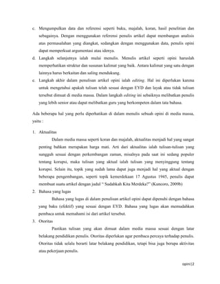 Menulis Opini yang Mudah | DOCX