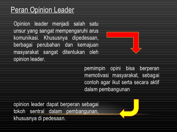 Opinion leader (pemimpin opini) Opinion leader (pemimpin opini)