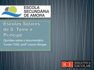 Opiniões sobre o documentário 
Turma 1TAS, profª Leonor Borges 
 