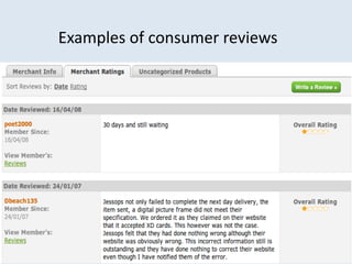Examples of consumer reviews




   Sentment Analysis Symposium, San Francisco, October 2012
 