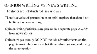 How to write opinion in a newspapers or magazines | PPTX
