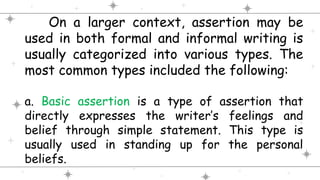 opinion and assertion grade 10 topic.pptx