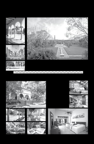 OPINIÓN DE YUCATÁN



                     TEMOZON SUR...




                         Hacienda Temozón Sur, perteneciente al municipio de Abalá, cuyo nombre significa “remolino de viento”, ideal para
                      remontarse en el tiempo y respirar el ambiente de prosperidad económica que vivió Yucatán a finales del Siglo XIX y
                      principios del XX.

                         Grandes jardines, una exquisita piscina y una capilla del SigloXVII, hacen de Temozón Sur un lugar especial e ideal
                      para relajarte o para descubrir los sitios arqueológicos Mayas de los alrededores. Esta majestuosa residencia, que alguna
                      vez fuera la morada de una acomodada familia, cuenta con 28 habitaciones lujosamente amuebladas que brindan una
                      verdadera experiencia de lo que fue la grandeza y opulencia del pasado.




              HACIENDA MISNÉ...
                                                                   Construida     en   1870,    esta
                                                               hacienda       recientemente      fue
                                                               restaurada a su elegancia anterior, y
                                                               las 50 habitaciones y suites amplias
                                                               abren directamente a los jardines
                                                               exuberantes. El spa, piscina, bar y
                                                               amenidades para eventos son bonitos
                                                               y atractivos.
                                                                   La hacienda es el lugar perfecto
                                                               para una maravillosa experiencia
                                                               culinaria. Su restaurante La Pitahaya
                                                               es un comedor lleno de luz, con
                                                               puertas hermosas, tragaluces, y
                                                               ventanas de vidrio de color.
                                                                  La hacienda está ubicada a sólo 15
                                                               minutos del centro de Mérida, en el
                                                               camino de Cancún a Mérida, al oeste
                                                               del Periférico. /DHM.




                                                                                                                                       • 11
 