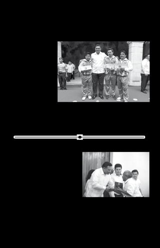 OPINIÓN DE YUCATÁN



              Lino Montes recibe el Premio
                 Estatal del Deporte 2012
  El Gobernador reconoce también al
  instructor Ernesto Lugo Sánchez y al
  promotor José de Jesús Manrique Esquivel


    El pesista olímpico yucateco, José Lino Montes fue
condecorado con el Premio Estatal del Deporte 2012,
galardón que recibió en la sede del Ejecutivo estatal,
de manos del Gobernador Rolando Zapata Bello.
    “Estoy convencido que el deporte es esfuerzo,
disciplina, orden y sacrificio y todas esas cualidades
se condensan en un yucateco ejemplar, un joven del
interior del estado, el hijo pródigo de Tekax y orgullo
de todo Yucatán, Lino Montes Góngora”, afirmó el
mandatario estatal.
   Es un honor reconocer a Lino Montes en un año
ya de por sí muy especial para todos los habitantes
de Yucatán por ser el Año de la Cultura Maya y el
del inicio de la Nueva Cuenta Larga, y que para
él verdaderamente representó meses de triunfos
sobresalientes y resultados altamente destacados,
subrayó Rolando Zapata.
    Entre los logros deportivos del halterista yucateco,
se recordó, figuran la medalla de bronce en los Juegos
Panamericanos de Guadalajara 2011, octavo lugar en
el Campeonato Mundial de París 2011, primer sitio en
                                                            Yucatán y todos los mexicanos”, agregó el Gobernador.      Tiro con Arco, tras su trabajo con atletas como Ana
el Nacional de Primera Fuerza celebrado en San Luis
                                                                                                                       Crisanto y Alfonso Briceño, que han participado en
Potosí, y sexto en el Preolímpico de Guatemala 2012.            Sé que con jóvenes como tú, entrenando y
                                                                                                                       Campeonatos del Mundo, Centroamericanos, así
                                                            trabajando todos los días, será mucho más factible
    El Gobernador apuntó que esos logros se sumaron                                                                    como en Olimpiadas Nacionales.
                                                            construir un Yucatán, sí con mejores deportistas, pero
al sexto lugar en la categoría de 56 kilogramos en los
                                                            sobre todo, con mejores ciudadanos, indicó.                    De igual manera, se entregó al promotor José de
Juegos Olímpicos de Londres 2012, el lugar más alto
                                                                                                                       Jesús Manrique Esquivel de la disciplina de Juegos
que ha ocupado un halterista mexicano y la mejor                Ante funcionarios de los tres órdenes de
                                                                                                                       de Deportes Tradicionales y Autóctonos, por su labor
posición de un atleta olímpico yucateco.                    gobierno, autoridades militares y participantes en el
                                                                                                                       en diversas partes del estado, en todo el país y el
                                                            CII Aniversario de la Revolución Social Mexicana, el
    “Lino, 269 kilogramos es lo que se afirma que                                                                      extranjero, destacando su propuesta para que estos
                                                            Gobernador entregó el máximo reconocimiento que
levantaste en las actas oficiales de los Juegos Olímpicos                                                              juegos sean considerados como una nueva alternativa
                                                            se otorga a deportistas de nuestra entidad.
2012, pero en Yucatán sabemos que fue muchísimo                                                                        deportiva, solicitando la construcción de espacios
más peso porque sobre tus hombros iban las ilusiones            Dicho galardón también recayó en manos del             propicios para su práctica.
y expectativas de toda tu familia, tu municipio, de         instructor Ernesto Lugo Sánchez de la disciplina de




        Consolidarán red científica de Yucatán
 Celebra CICY 33 años de labor científica y transferencia tecnológica

    En el 33 aniversario del Centro de Investigación Científica de Yucatán (CICY),
el Gobernador Rolando Zapata Bello aseguró que su administración apoyará
la consolidación de la red científica del estado, a fin de que el capital intelectual
fortalezca las actividades productivas de la entidad.
   “En Yucatán, el conocimiento y la ciencia serán la base del crecimiento económico
y el bienestar social junto con el turismo, la logística y la agroindustria. Por eso
respaldaremos la red que representa el SIIDETEY y el Parque Científico con cada
centro de investigación y desarrollo tecnológico”, subrayó.
    Durante la ceremonia, celebrada en las instalaciones del CICY, el titular del Poder
Ejecutivo señaló que es tarea de todos sumar esfuerzos en la promoción de las
disciplinas científicas, extendiendo y arraigando la cultura de la innovación, ya que
la ciencia y la tecnología han pasado de ser un concepto abstracto a uno que se
entiende a partir de varias aplicaciones cercanas a nuestras actividades del campo,
la producción y el cuidado del medioambiente.
    “Hoy nuestro estado tiene grandes retos que enfrentar, entre ellos, el cambio
climático, el cuidado de los recursos naturales, el resguardo y cuidado de la
biodiversidad o activar la producción agroindustrial.
                                                                                          y concretos en temas relacionados con agrobiotecnología, con el estudio del agua,
   Confío que los organismos científicos sean parte de la solución de los retos que       con el diseño de fuentes de energía renovable y de materiales poliméricos, por citar
tenemos como sociedad”, puntualizó.                                                       algunos, apuntó.
   Con 33 años de existencia, el CICY ha generado a la fecha casi dos mil publicaciones       Ante Raúl Ondarza Vallaurreta, profesor titular de la UNAM, representantes de la
con aportaciones a áreas como la bioquímica, biología molecular de plantas,               comunidad científica, investigadores y empresarios, el mandatario confió que desde
biotecnología agrícola y manejo sustentable de recursos naturales. Actualmente            el CICY se continúe dando respuestas a los requerimientos de diferentes cadenas
imparte ocho programas de posgrado reconocidos por el Padrón Nacional del                 de productos yucatecos y las nuevas realidades ambientales, por lo que deseó la
CONACYT.                                                                                  próxima celebración de un aniversario más sea en sus nuevas instalaciones en el
   En ese marco, el mandatario estatal entregó reconocimientos al personal del            Parque Científico.
centro con cinco, 10, 15, 20, 25 y 30 años de servicio, entre los que destacaron             En su turno, el director del CICY, Inocencio Higuera Ciapara, resaltó que este
Tomás Kú y Canché, y Zacarías Naal Interián, quienes han laborado por tres décadas.       centro de investigación es líder en el Parque Científico con el desarrollo de 12
    Tras reconocer los esfuerzos que a lo largo de más de tres décadas ha hecho el        proyectos en los que se invierten recursos sustanciales, que aseguró traerán
citado Centro, Zapata Bello afirmó que desde aquí se han tenido resultados claros         beneficios sustanciales de por lo menos tres a uno.

                                                                                                                                                                       • 9
 