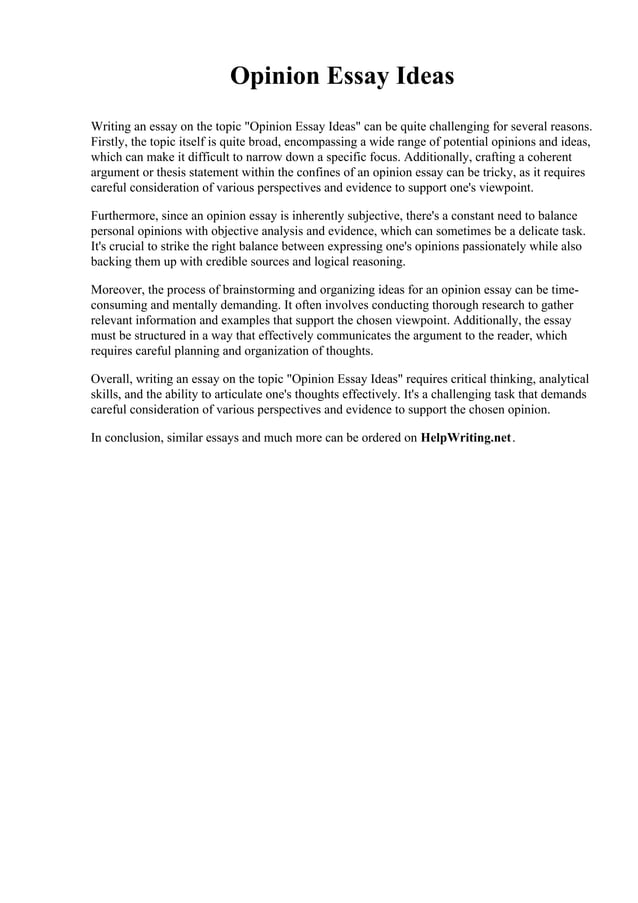 Opinion Essay Ideas pdf opinion-essay-ideas-pdf