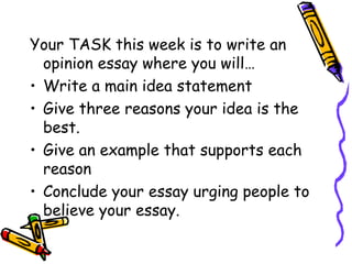 Opinion Essay Lessons | PPT