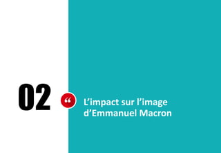 02 L’impact sur l’image
d’Emmanuel Macron
 