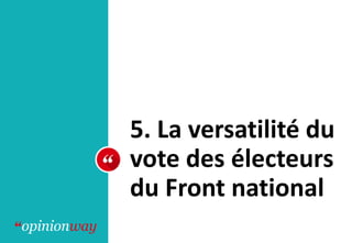 5. La versatilité du
vote des électeurs
du Front national
 