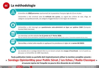 OpinionWay pour PublicSénat Les Echos Radio Classique - La question politique de la semaine /  Février 2018