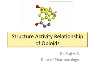 Structure Activity Relationship
of Opioids
Dr. Suji V. S.
Dept of Pharmacology.
 