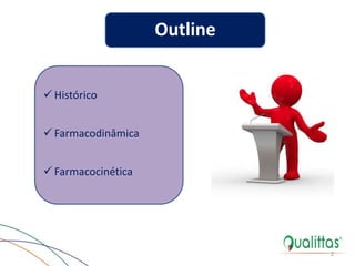 2
Outline
 Histórico
 Farmacodinâmica
 Farmacocinética
 