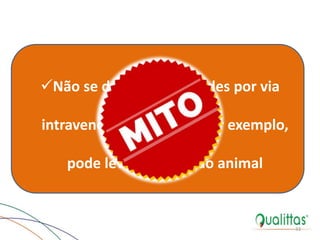Não se deve fazer opióides por via
intravenosa. A morfina, por exemplo,
pode levar a morte do animal
33
Efeitos Farmacológicos
 