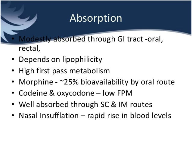 bioavailability of oxycodone insufflated