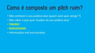 • Não conhecer o seu público-alvo (quem você quer atingir ?)
• Não saber o que quer receber do seu público-alvo
• TIMIDEZ
• NERVOSISMO
• Informações mal estruturadas
 
