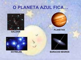 O PLANETA AZUL FICA… GALÁXIA PLANETAS ESTRELAS BURACOS NEGROS 