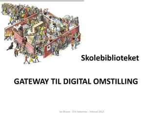 Skolebiblioteket

GATEWAY TIL DIGITAL OMSTILLING


          Jan Brauer - CFU Aabenraa - Februar 2012
 