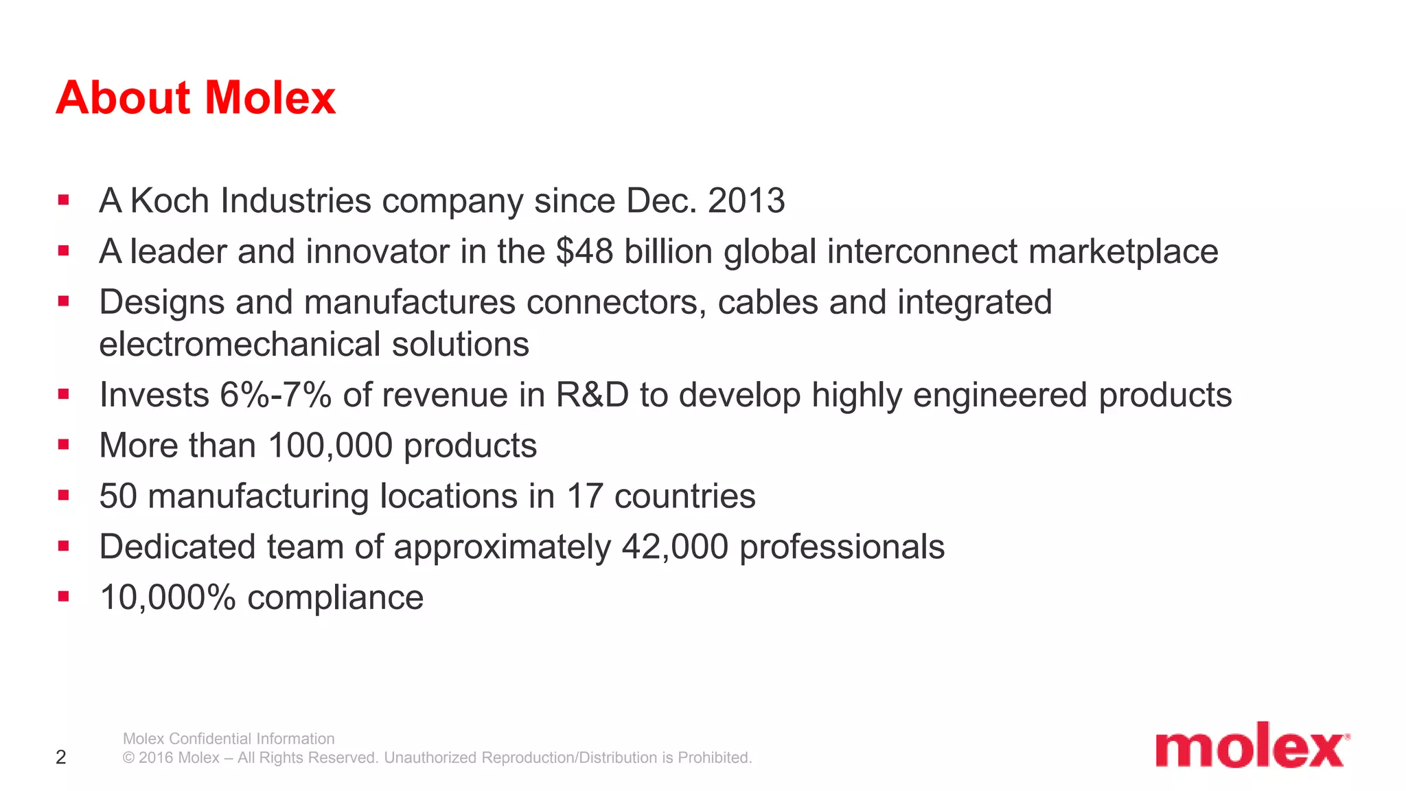 Molex. One Company. A World of Innovation. | PPTX