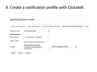 OpManager - Clickatell integration for SMS notification | PPTX