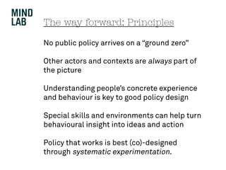 The way forward: Principles