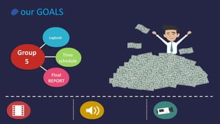 Logbook
Time
schedule
Final
REPORT
Group
5
our GOALS
 