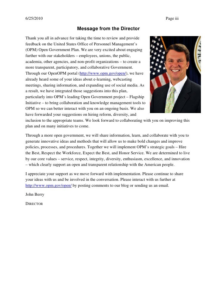 OPM Open Gov Plan