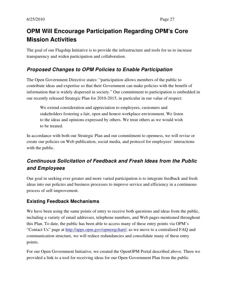 OPM Open Gov Plan