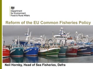 Reform of the EU Common Fisheries Policy

Neil Hornby, Head of Sea Fisheries, Defra

 