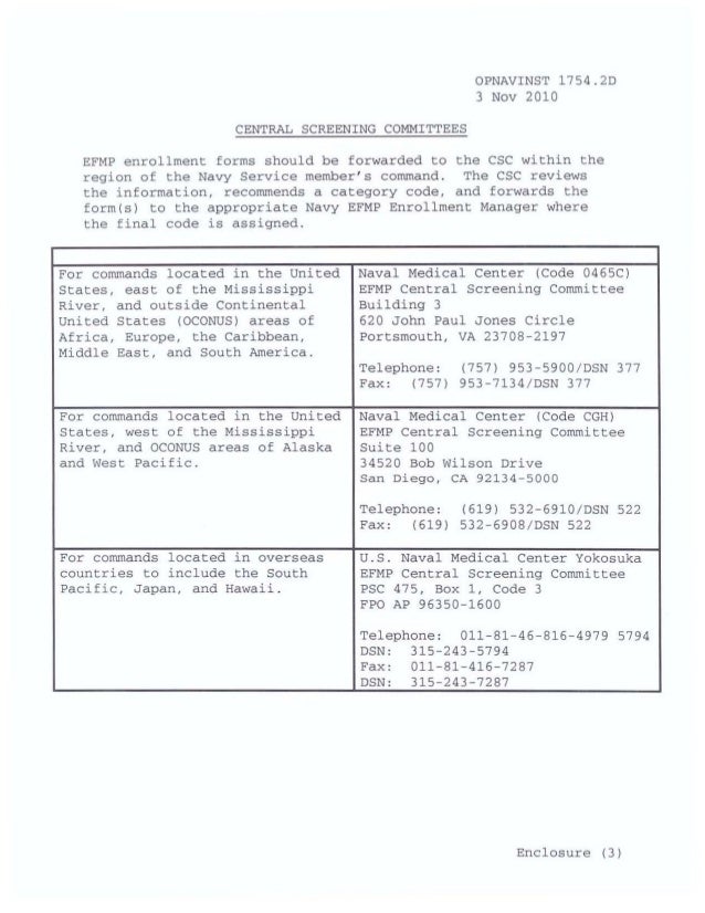 efmp opnavinst 1754 2d navy overseas screening form