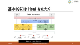 基本的には Heat をたたく
それだけでできるのか？
2016年9月9日 NSP	CONSORTIUM	@	OPNFV	MEETUP	TOKYO	#1 19
 